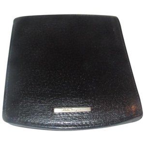 Salvatore Ferragamo Black Bill Fold Leather Wallet